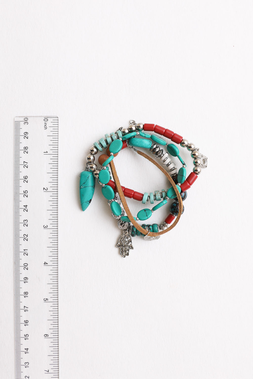 Boho Turquoise Charm Bracelet Set