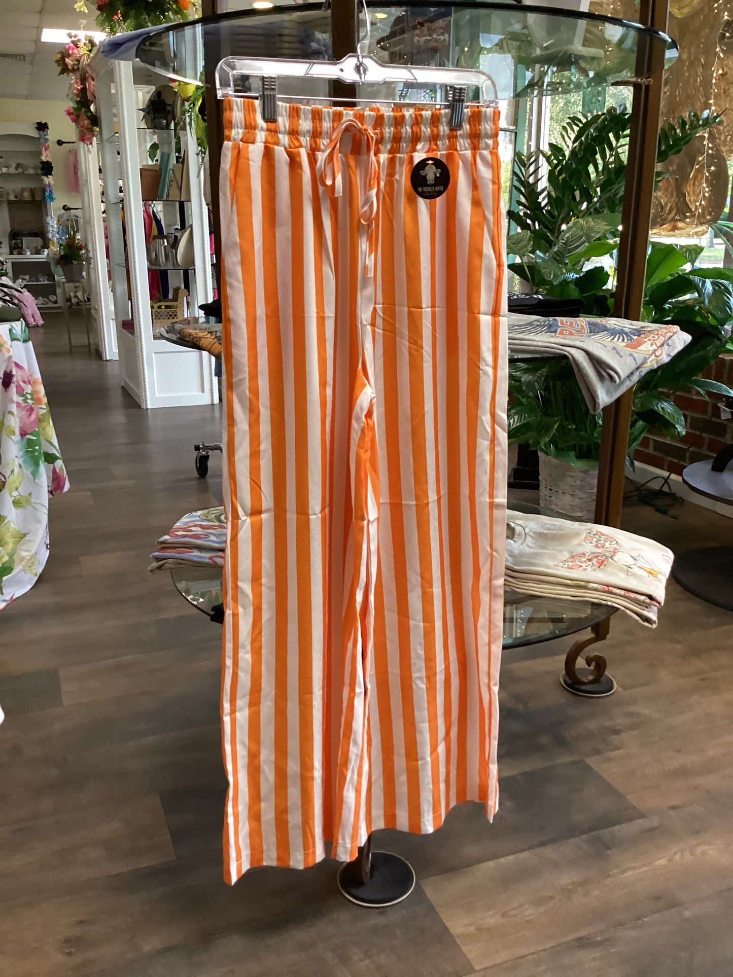 Orange Striped Pants