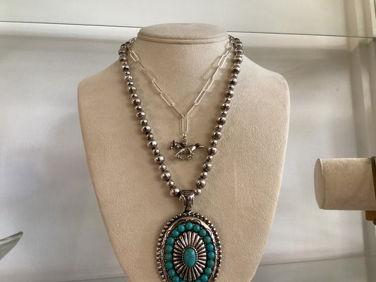Silver Horse Necklace