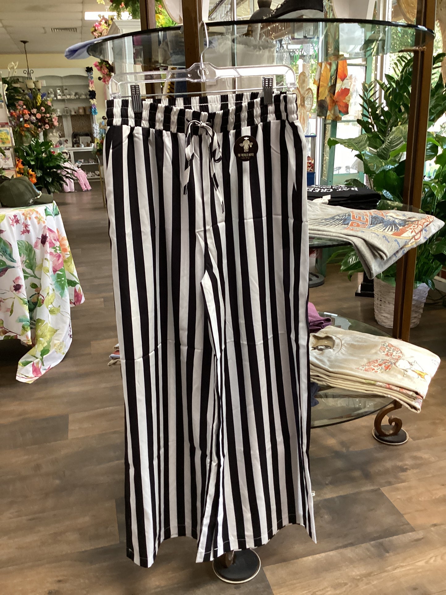 Black striped pants