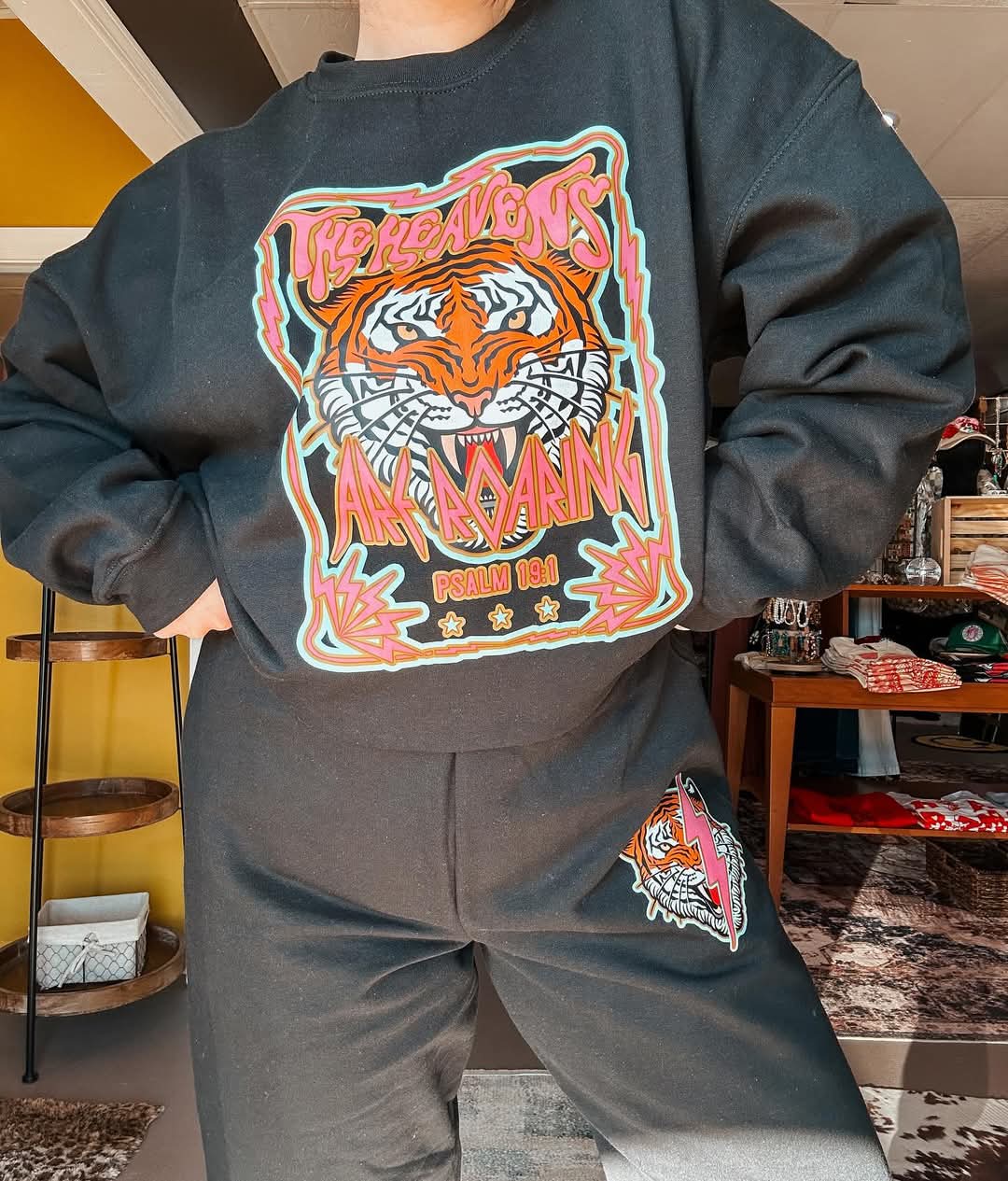 The Heavens are Roaring Sweatshirt/Jogger Set Black