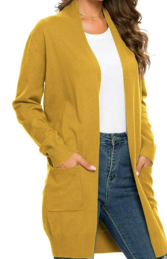 Yellow cardigan