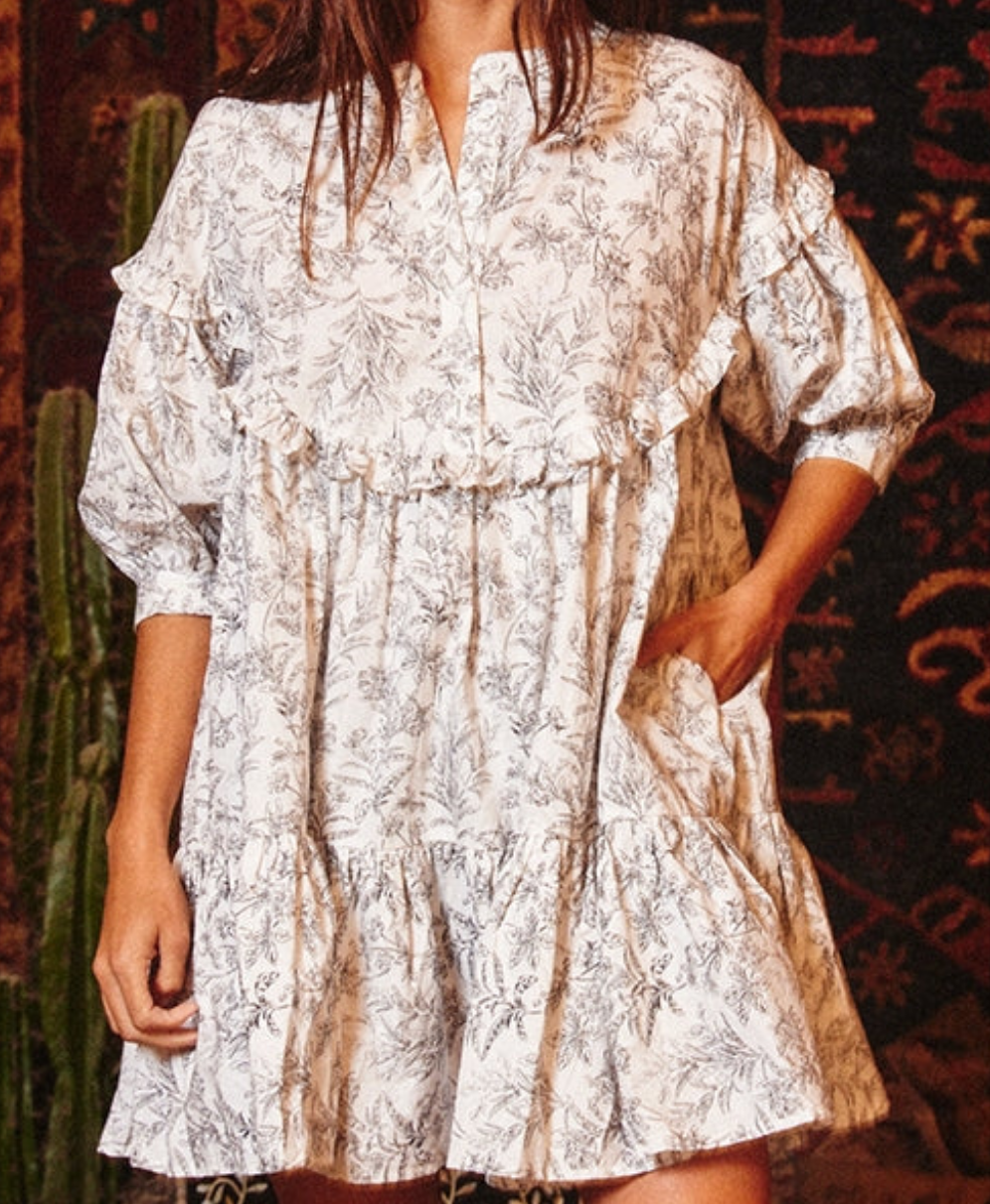 Tiered Floral Mini Dress