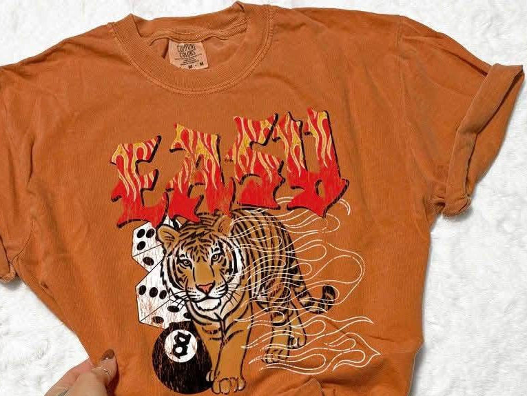 Easy Tiger T-shirt in burnt orange