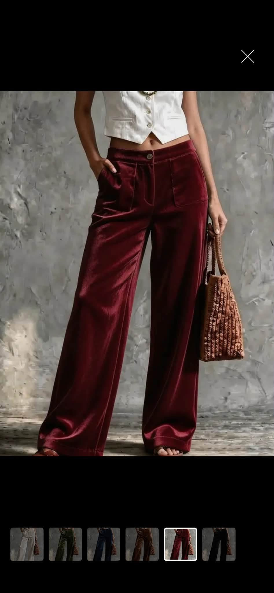 Burgundy Velvet Style Pants