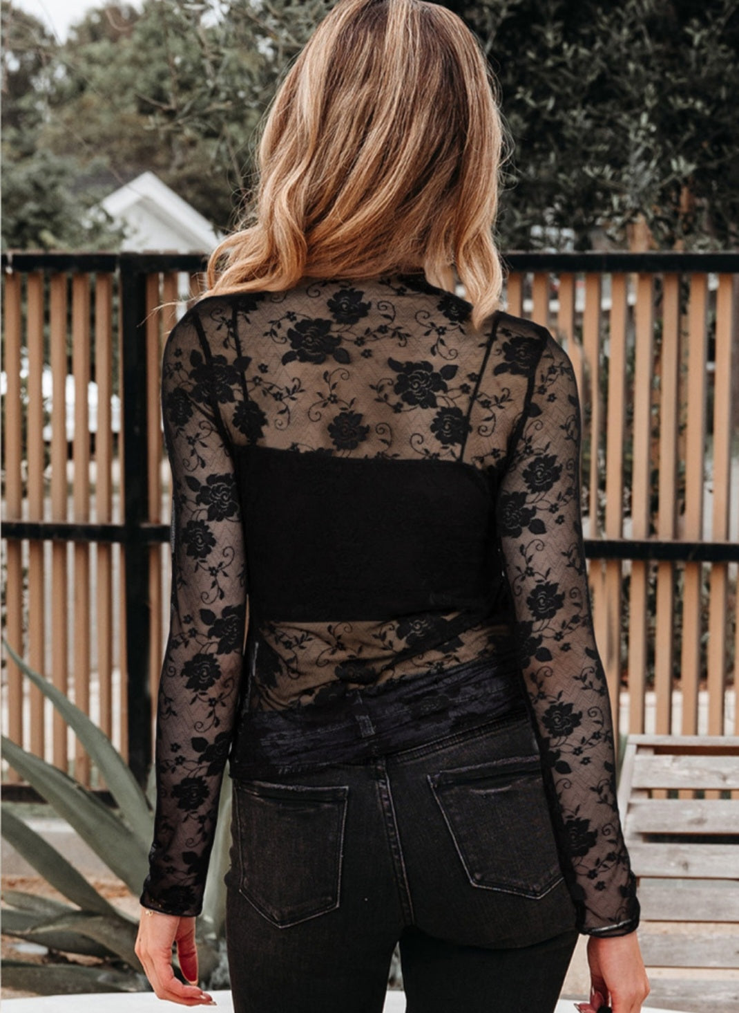 Black Mesh Blouse