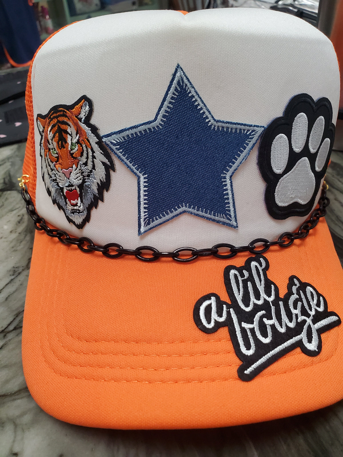 Tiger Trucker Hat with chain
