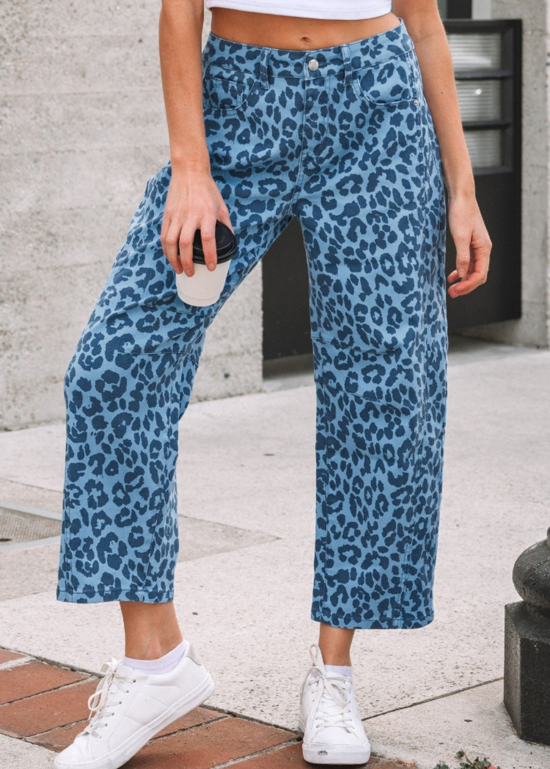 Blue Leopard Jean