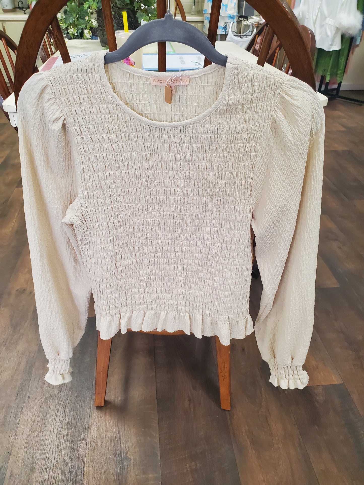 Smocked Puff Sleeve Blouse