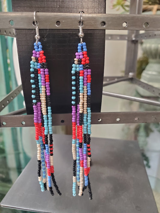 Multi-color Bead Earrings