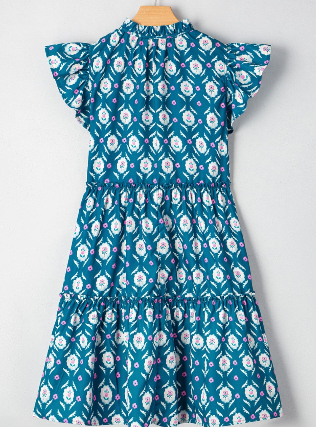 Turquoise diamond pattern dress