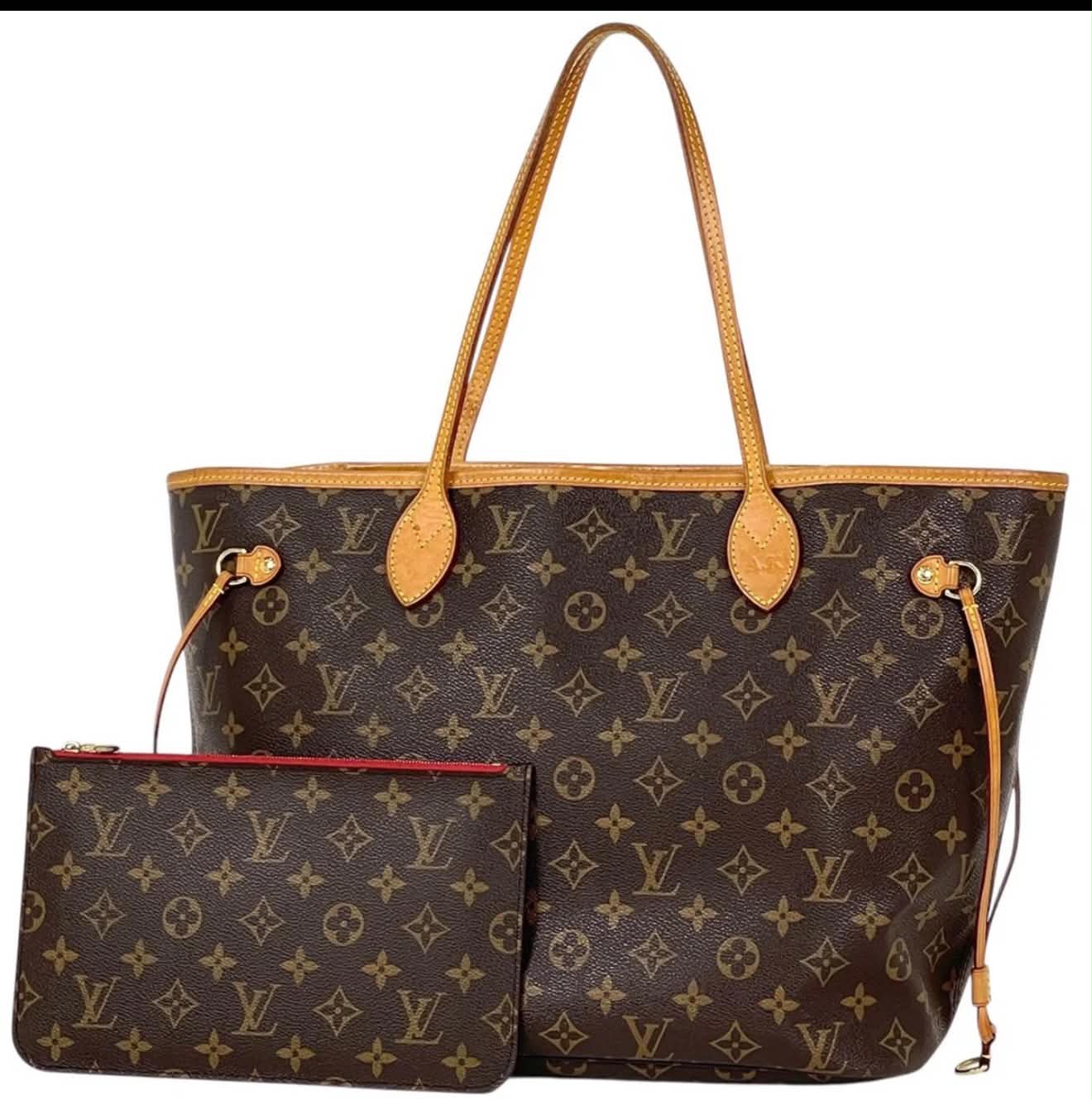 LV dupe never full bag with small zip pouch.
