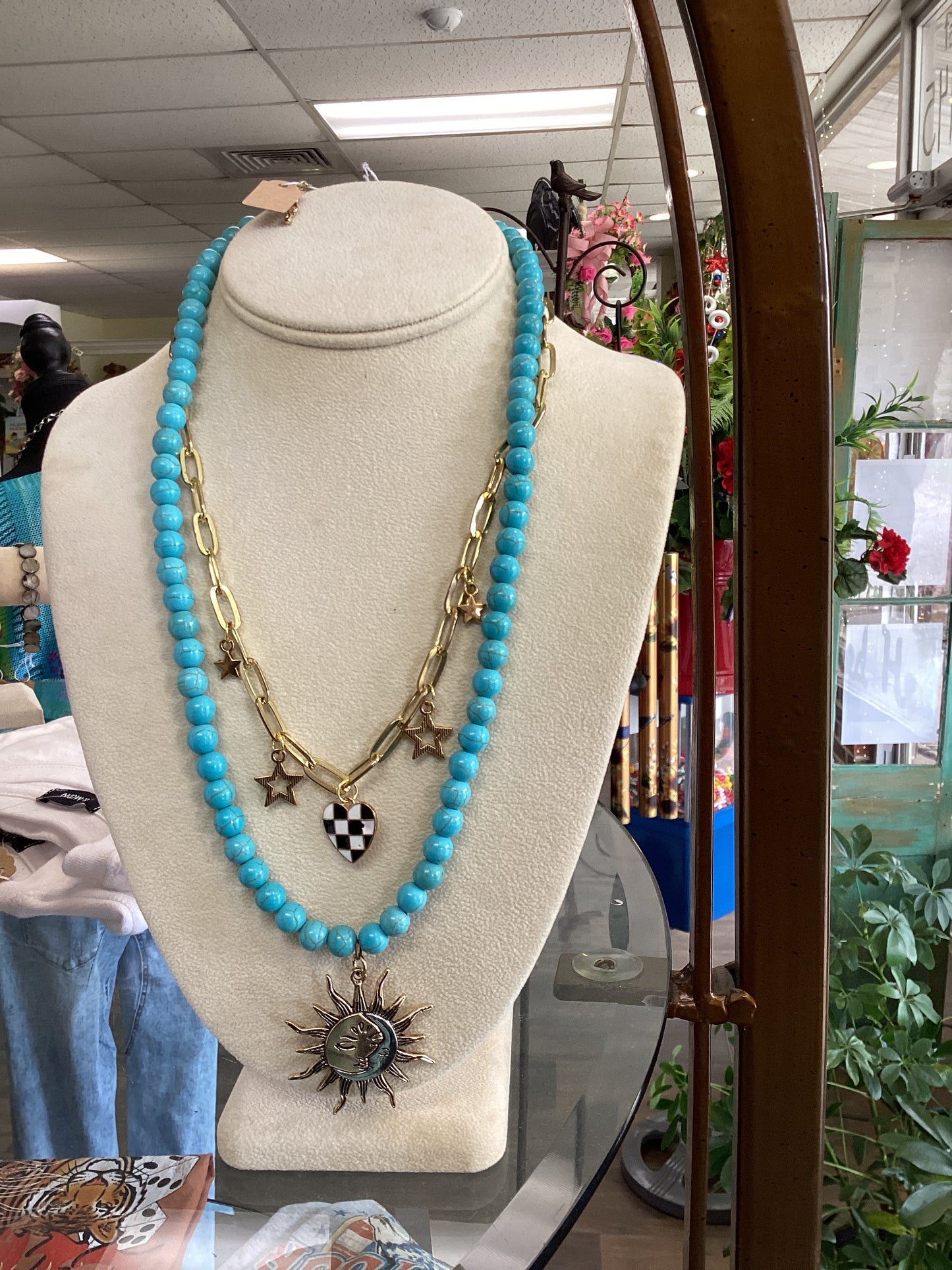 Sun and Moon Turquoise Necklace