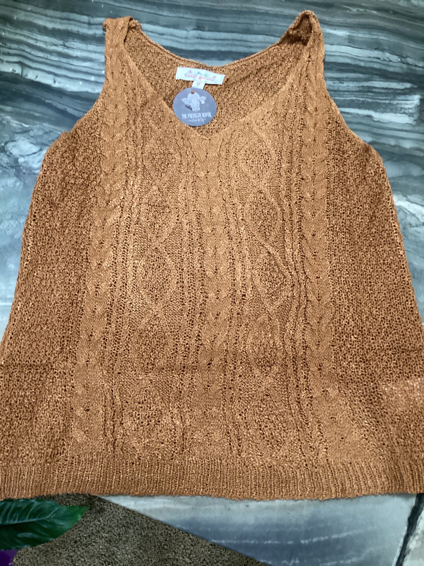 Brown Summer Knit Tank