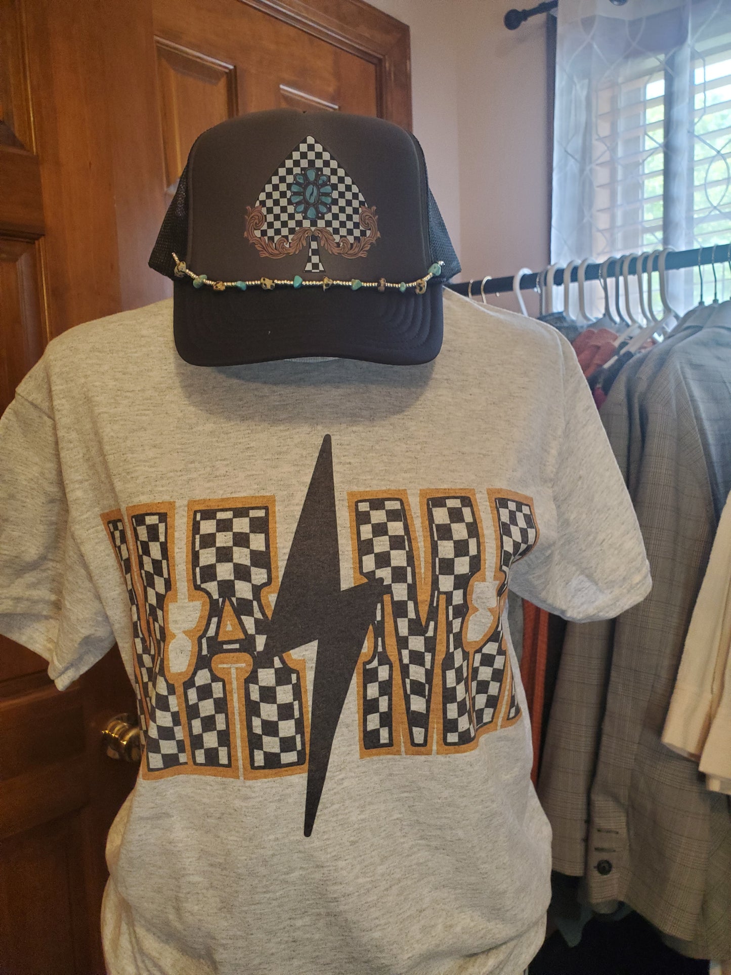 Checkered Mama Tee