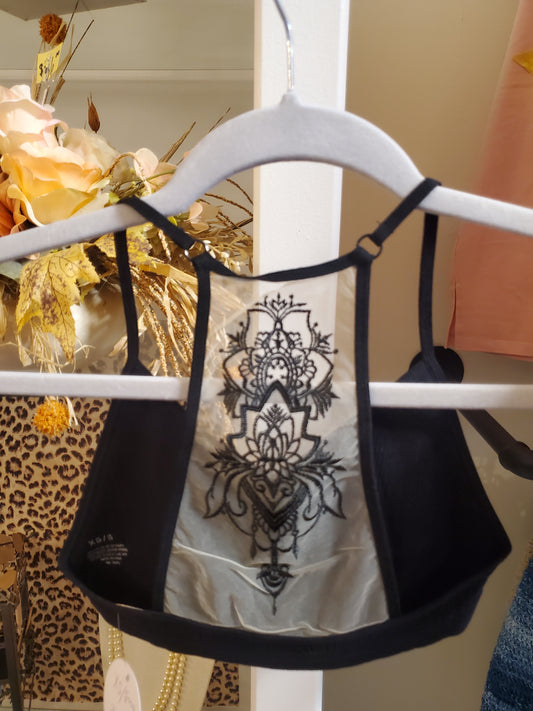 Mesh Sport Bra Black