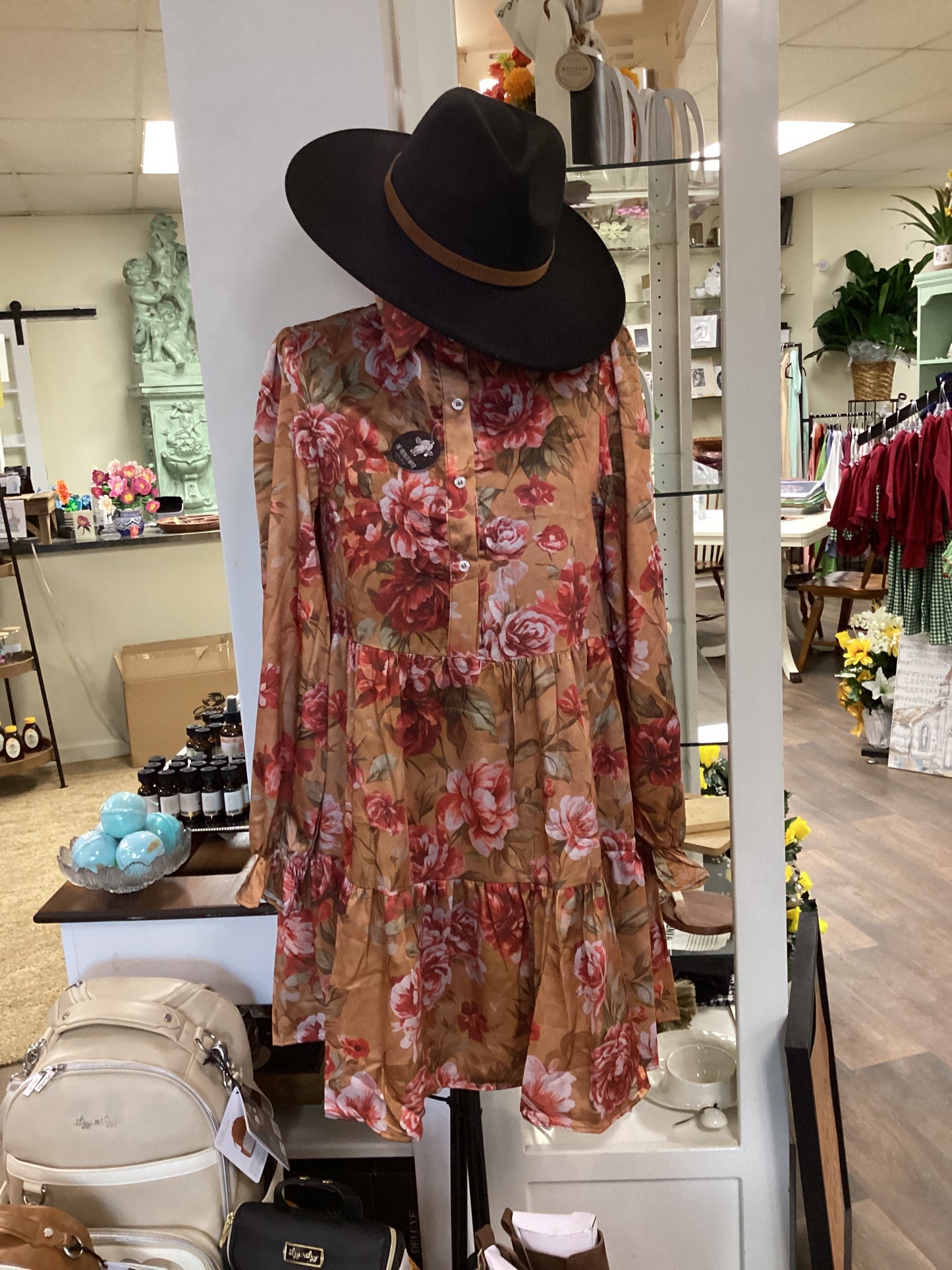 Brown Floral Dress