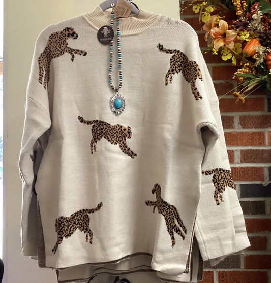 Leopard Mock Turtleneck