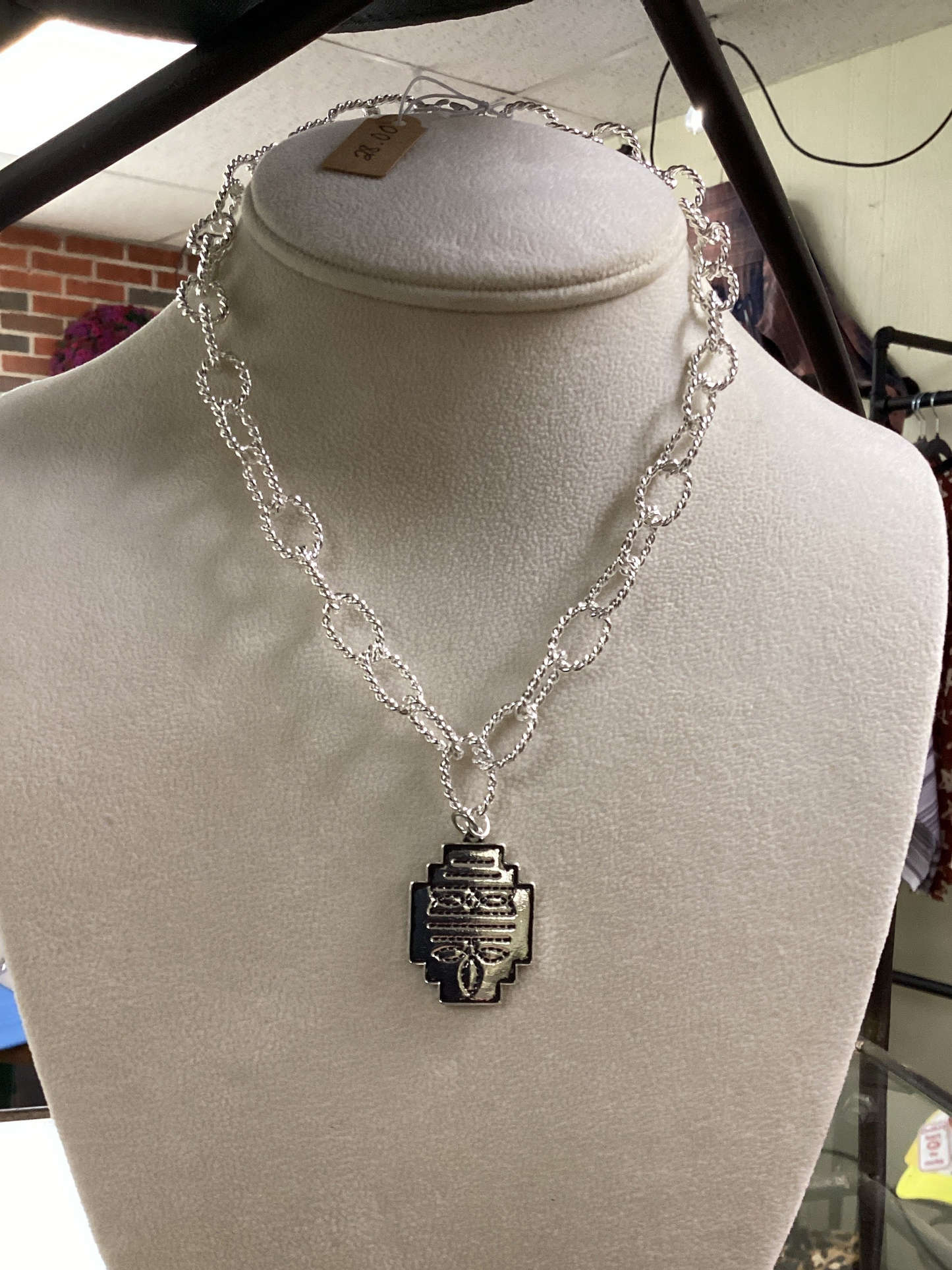 Boot Stitch Pendant Necklace