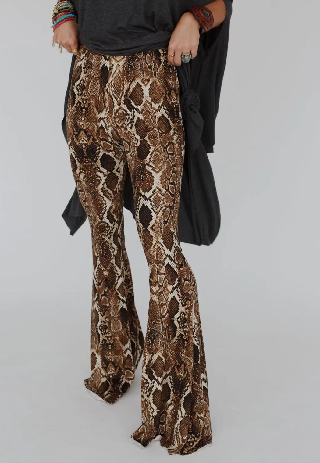 Snake Print Flares