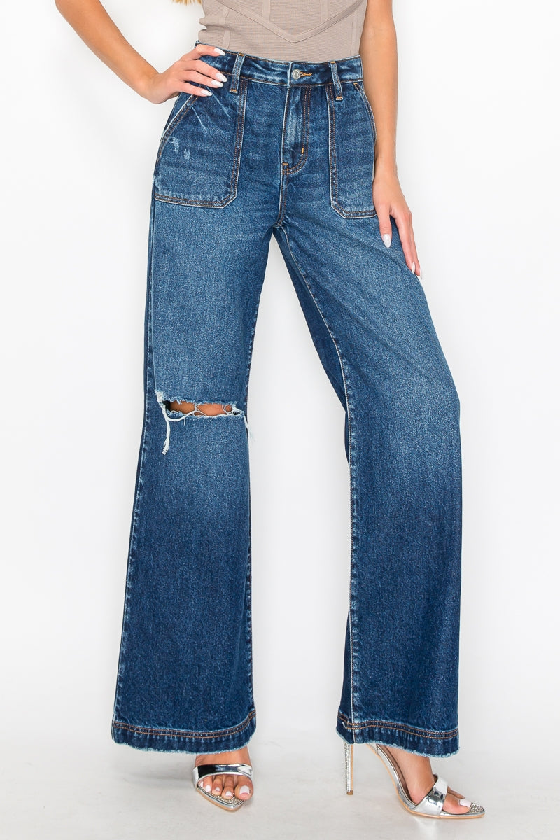 High Waist Vintage Wide Leg Jeans