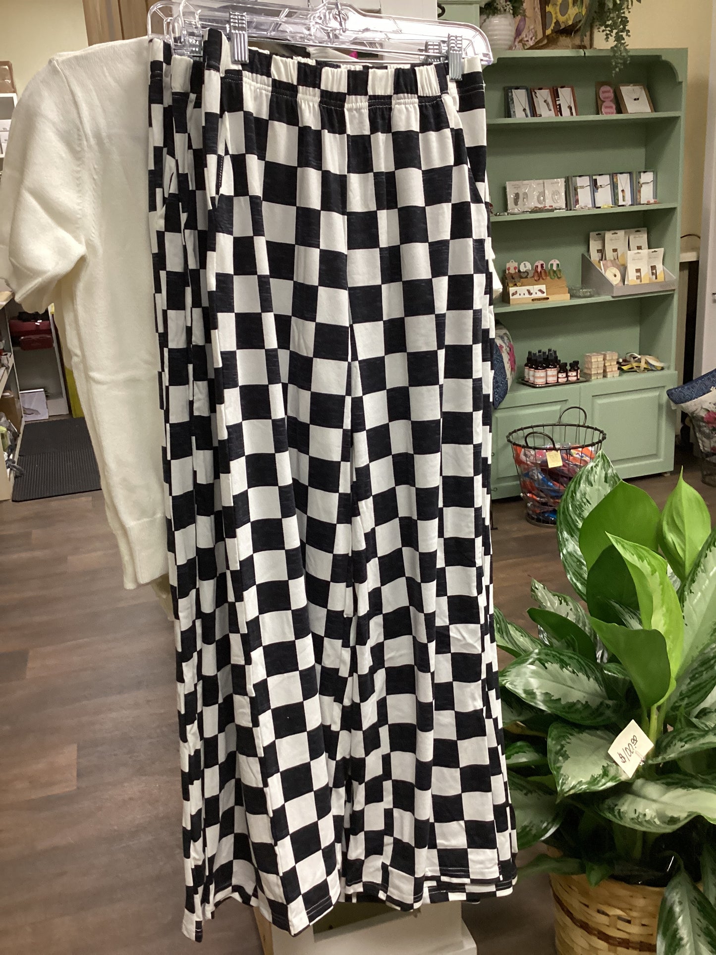 Checker Pants Wide Leg