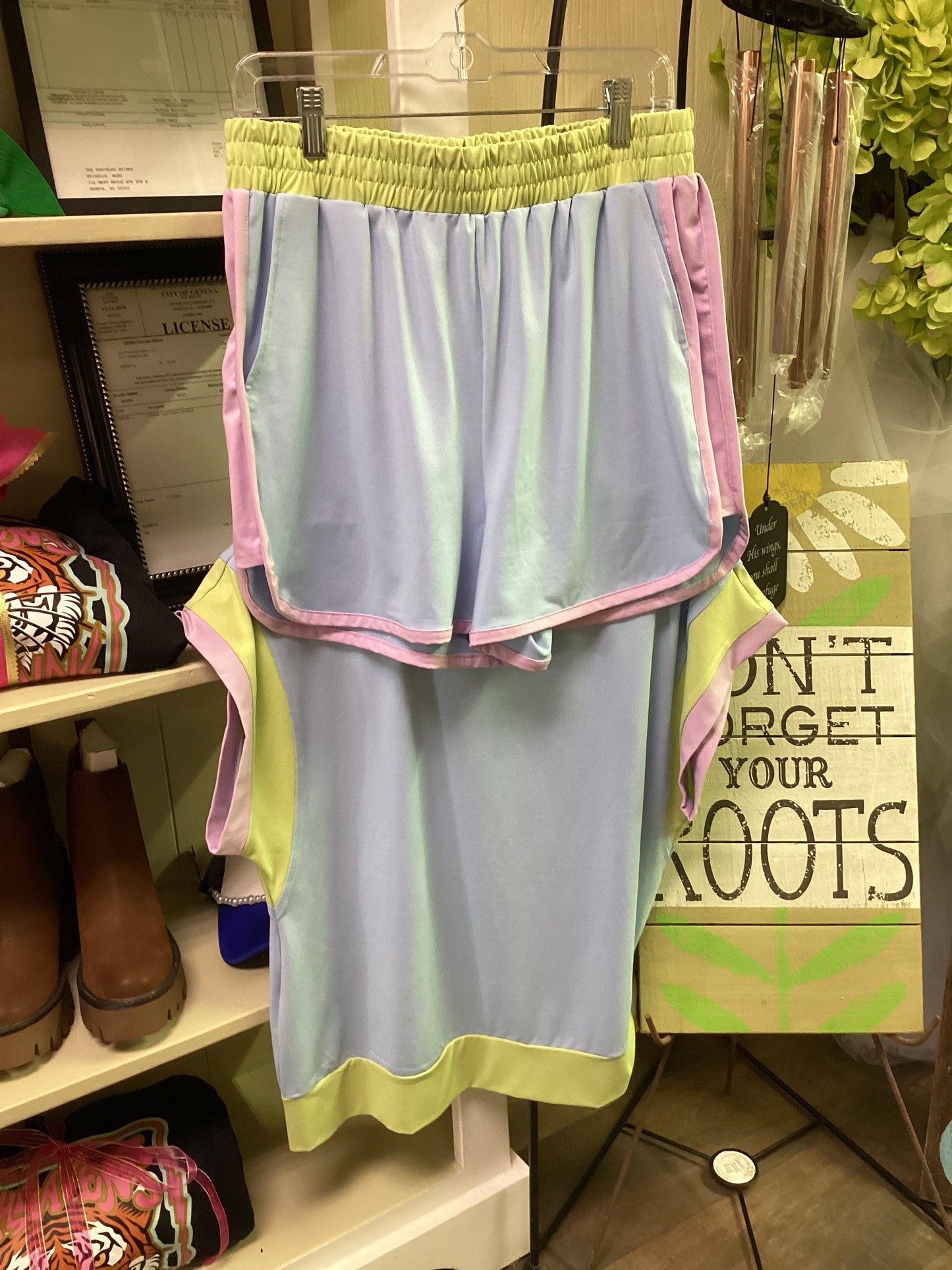 Blue/Purple short set
