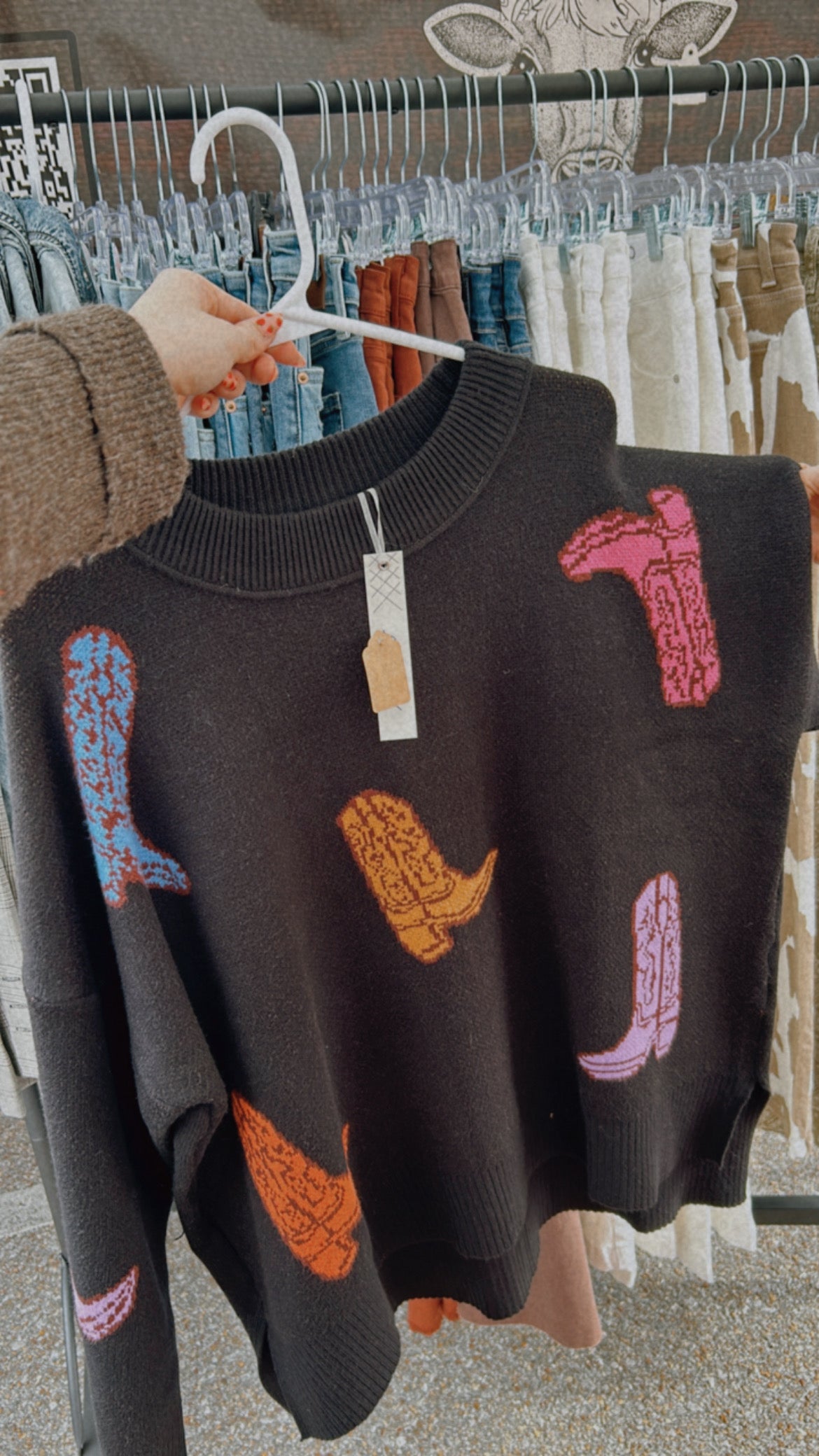 Boot pattern sweater