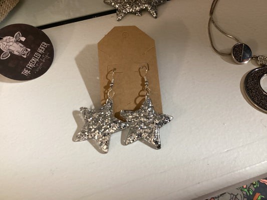 Glitter Star Dangle Earrings
