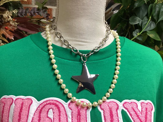 Silver Shining Star Pendant Necklace