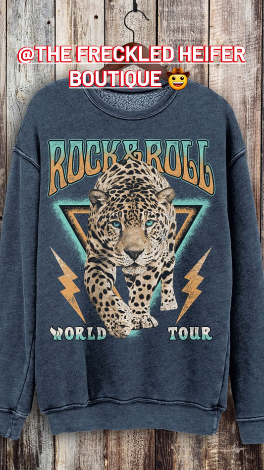 Rock and Roll Leopard Sweatshirt