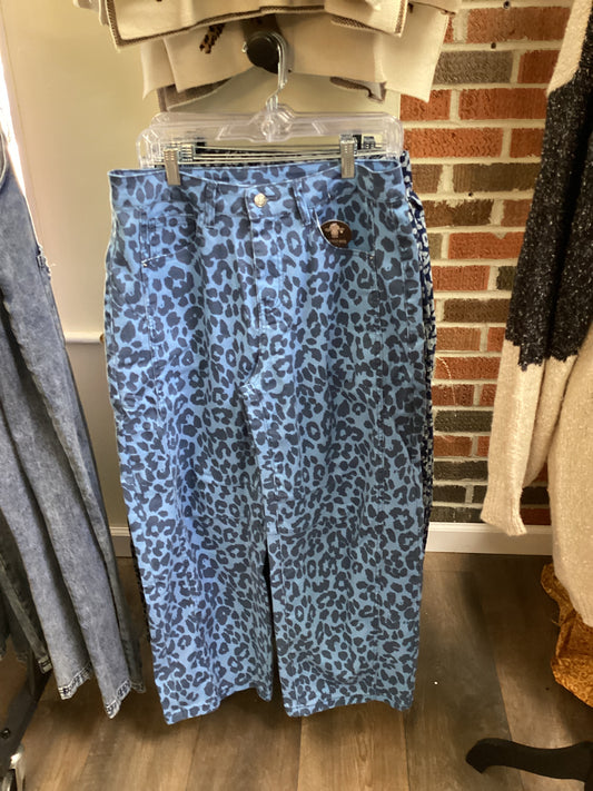 Blue Leopard Jean
