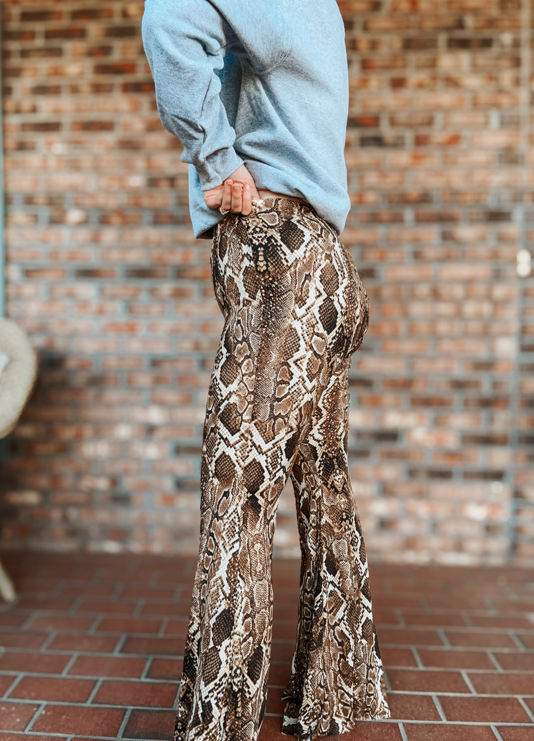 Snake Print Flares