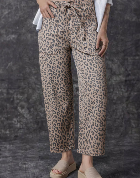 Leopard Barrel Jeans
