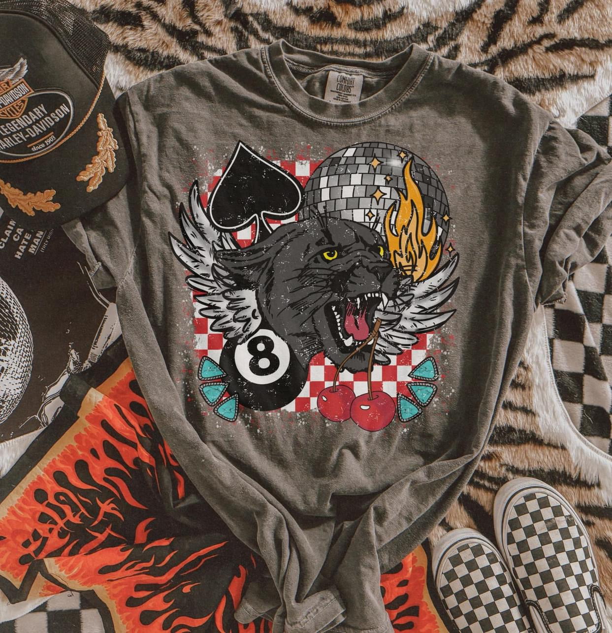 *PRE ORDER* lucky panther🖤🍒🪩