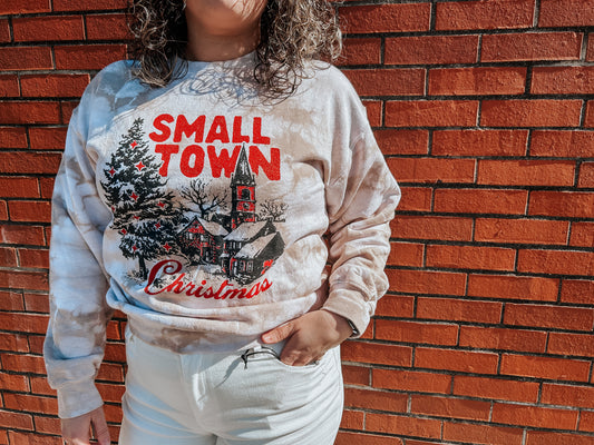 Hand Dyed Small Town Christmas Crewneck