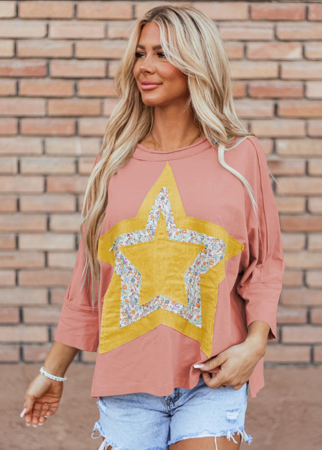 Star appliqué blouse