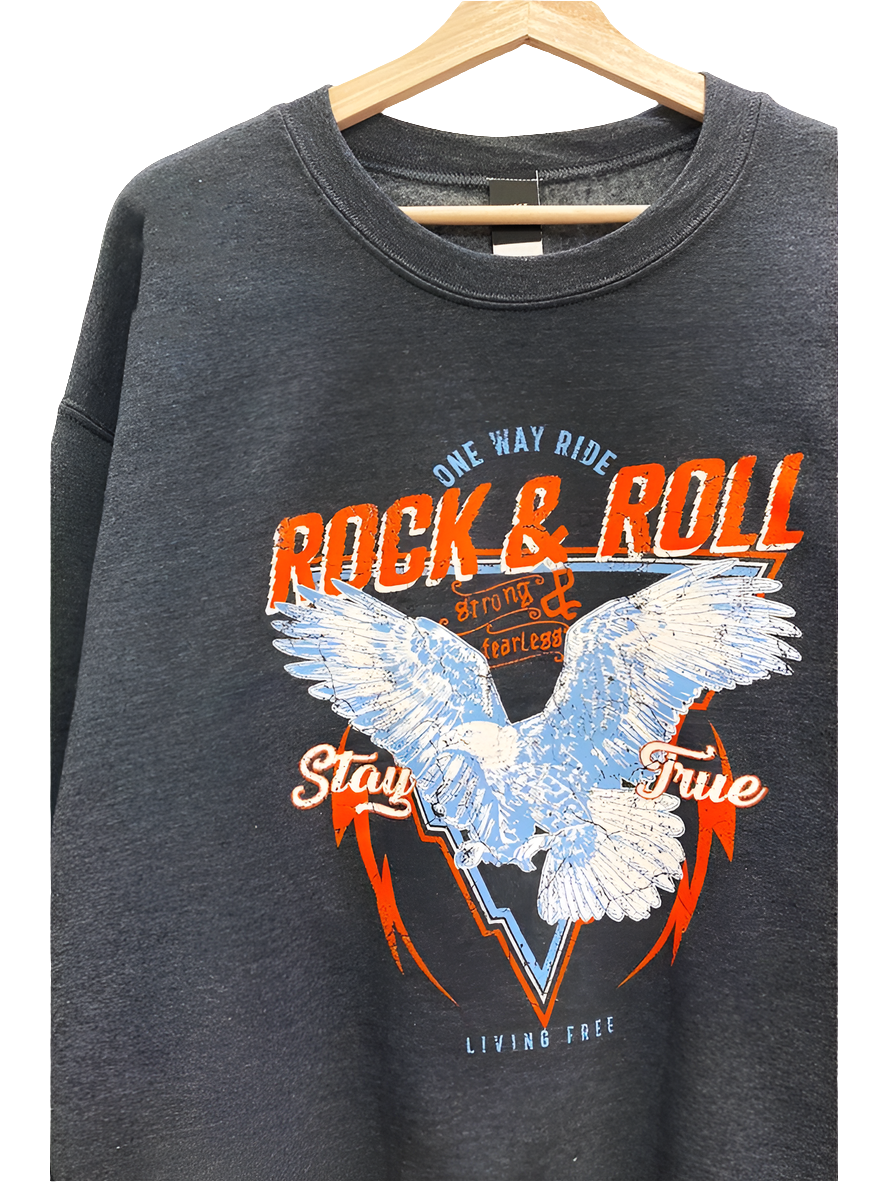 Rock and Roll Eagle Crewneck