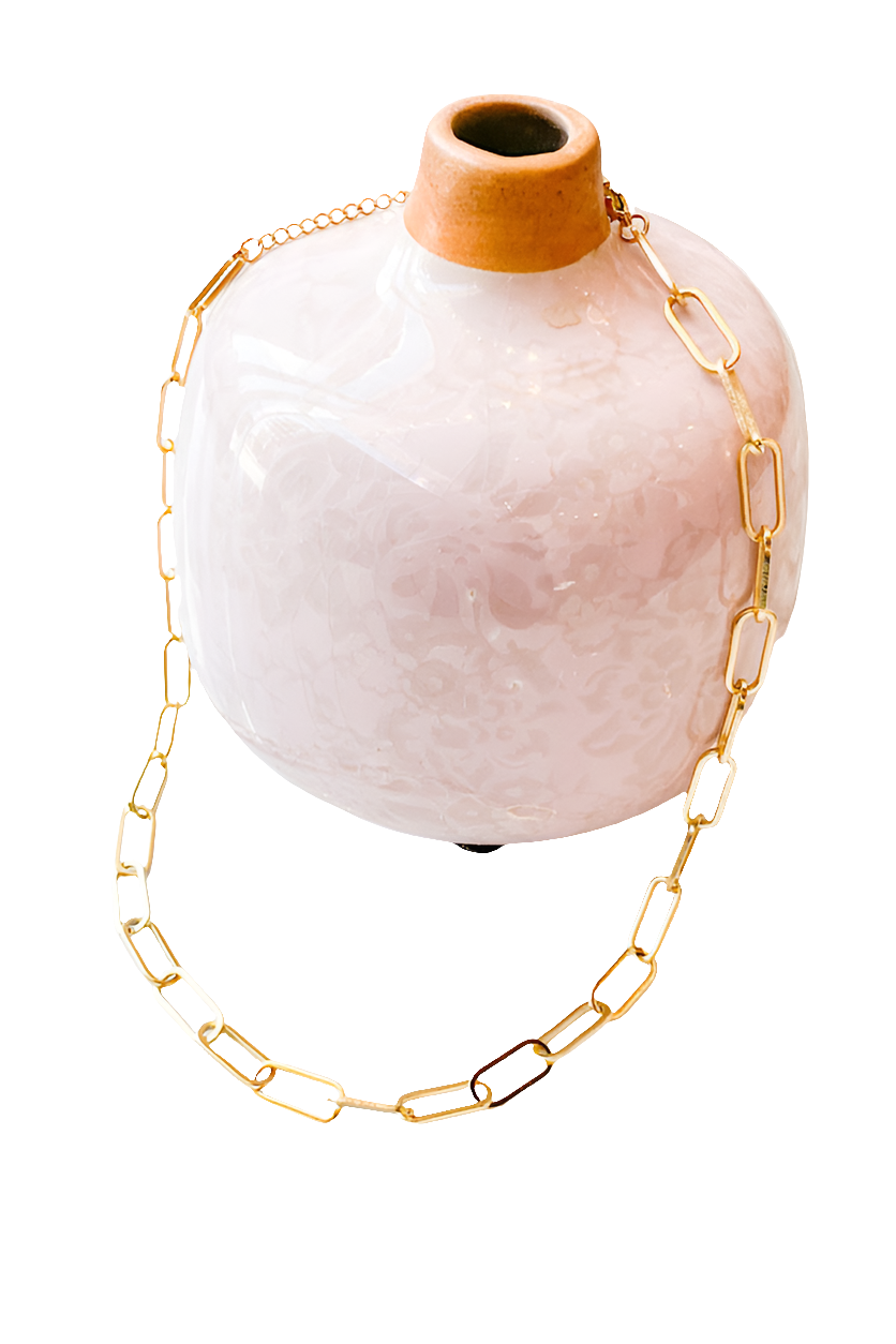 Gold Paper Clip Chain Necklace