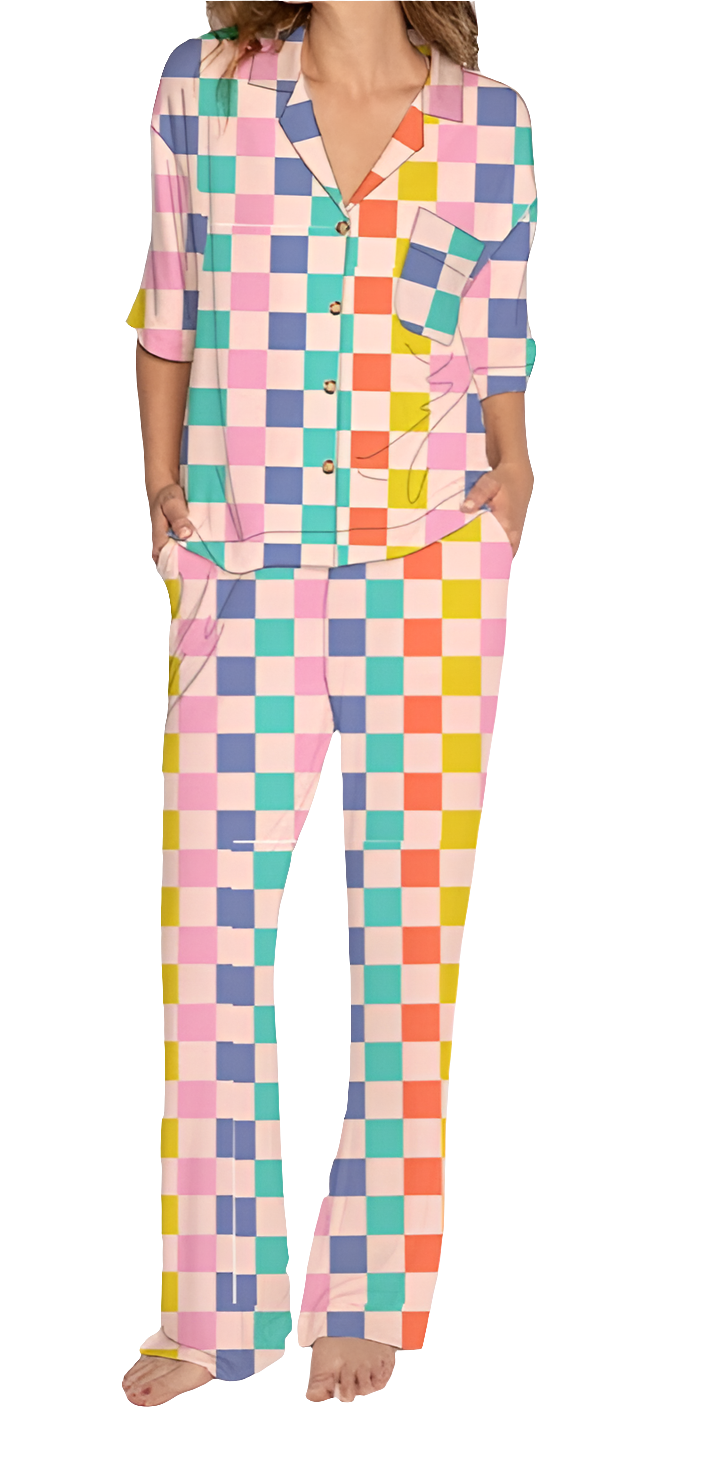 Checkered Multi Color Pajamas