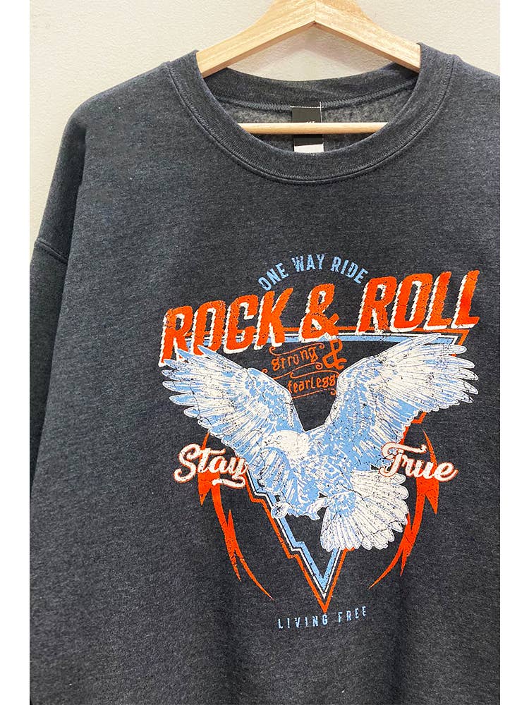 Rock and Roll Eagle Crewneck