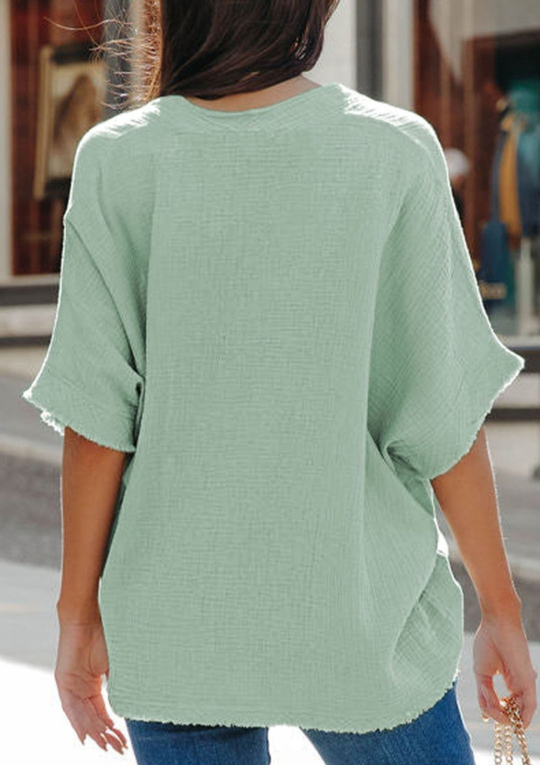 Light Green Gauze Blouse