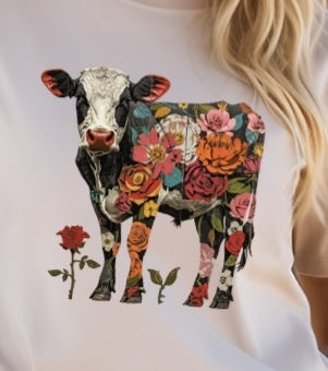 Floral Cow T-shirt