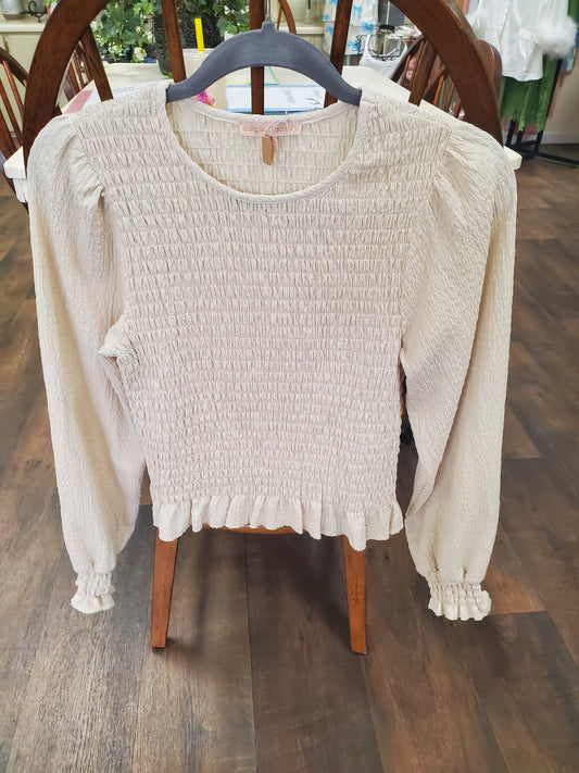 Smocked Puff Sleeve Blouse
