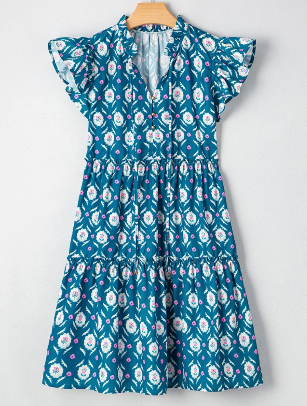 Turquoise diamond pattern dress