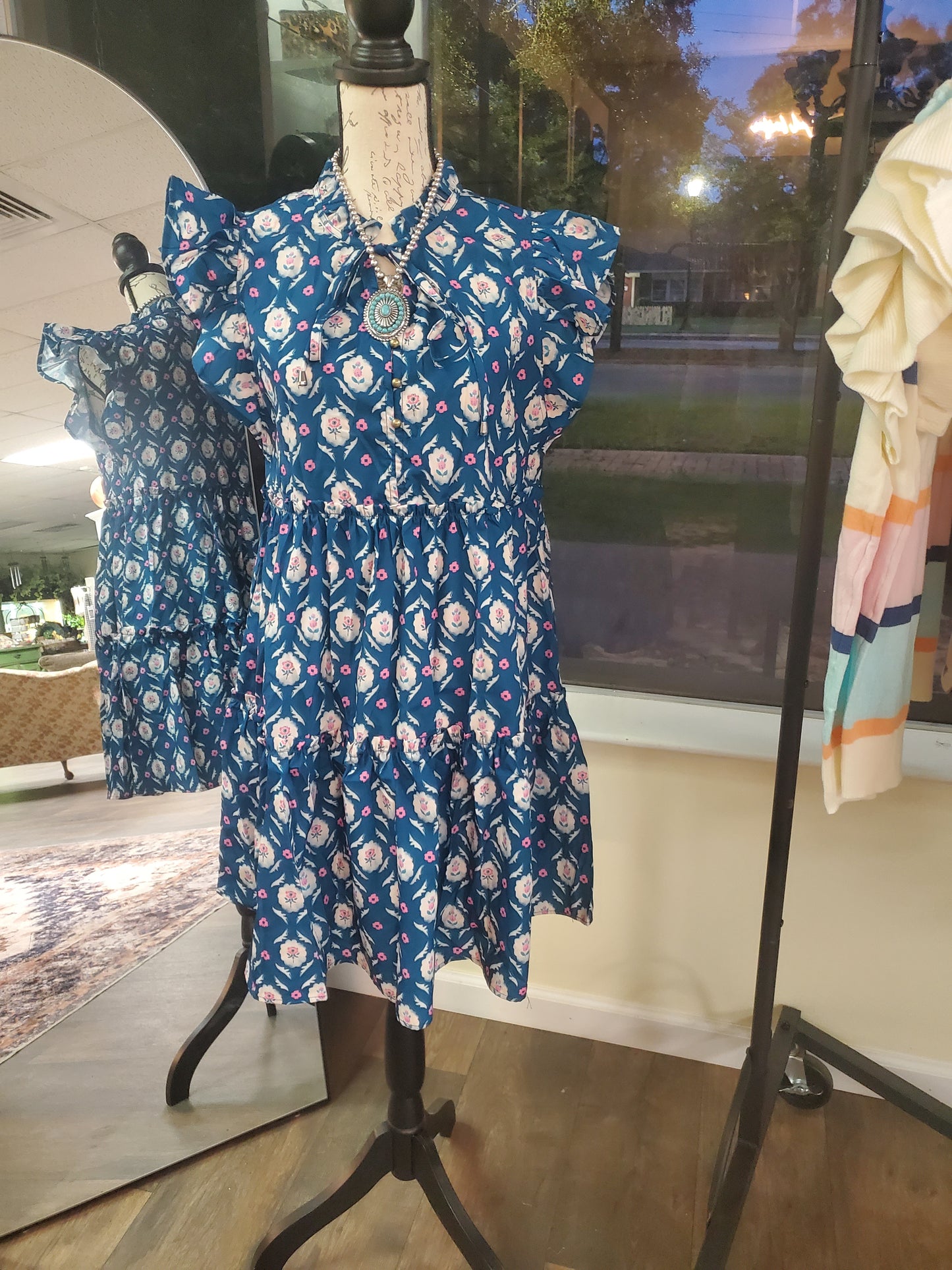 Turquoise diamond pattern dress