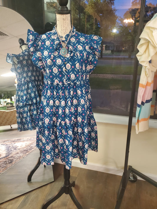 Turquoise diamond pattern dress