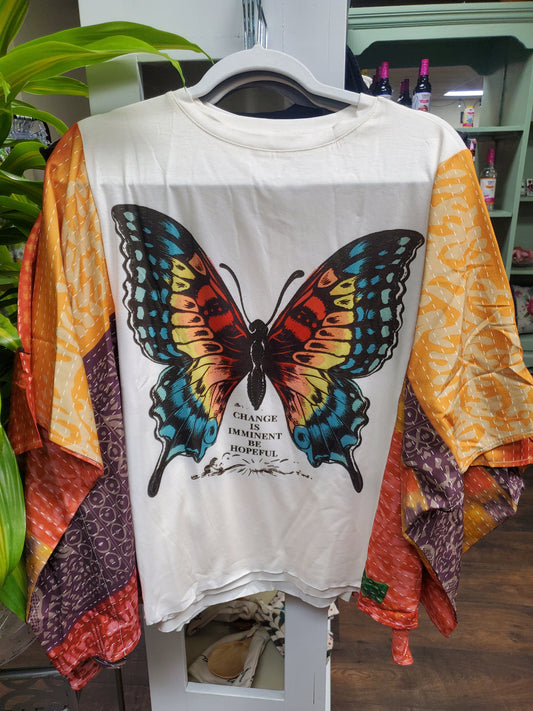 Butterfly Kantha Style Tshirt