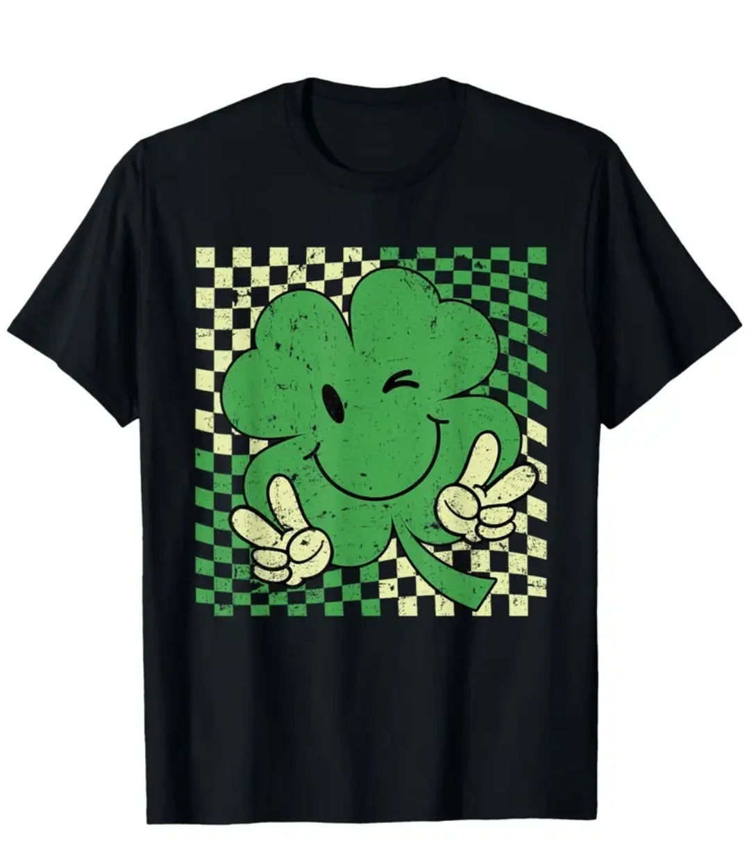 Peace Green 4 leaf Clover Tshirt