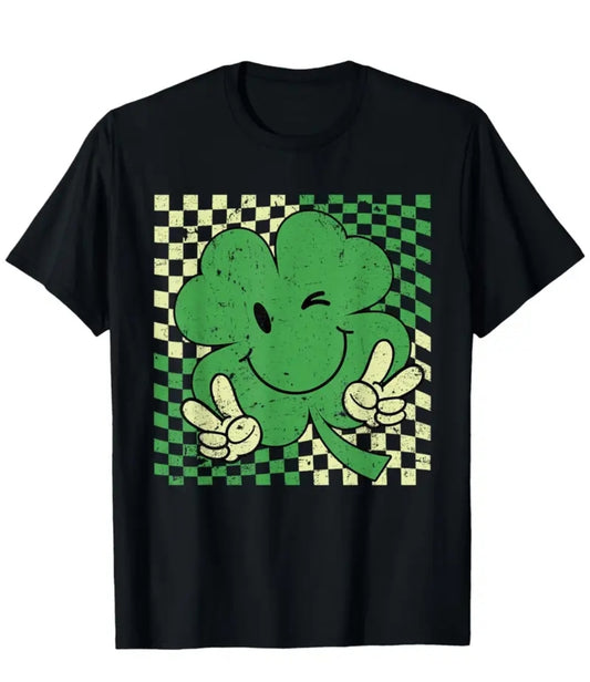 Peace Green 4 leaf Clover Tshirt